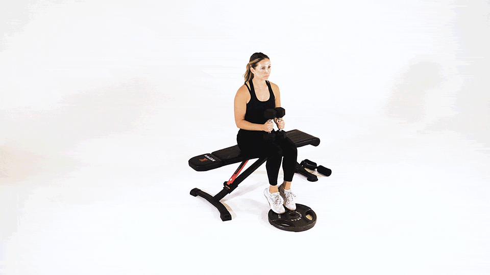 Elevación de talón sentada