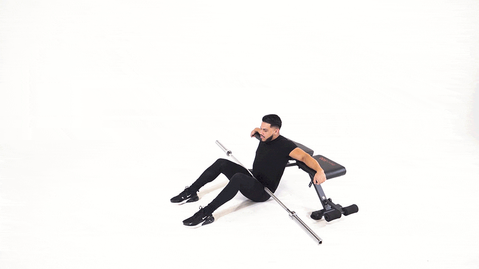 Hip thrust con barra en banca